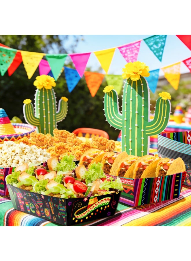 FRUITFUL PARTY Mexican Fiesta Popcorn Tray, 36pcs Cinco De Mayo Food Paper Trays Mexican Fiesta Decorations, Mexican Nacho Trays for Cinco De Mayo Decoration Supplies - Image 4